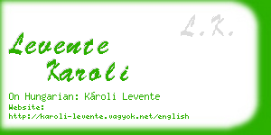 levente karoli business card