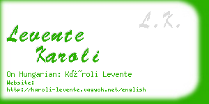 levente karoli business card